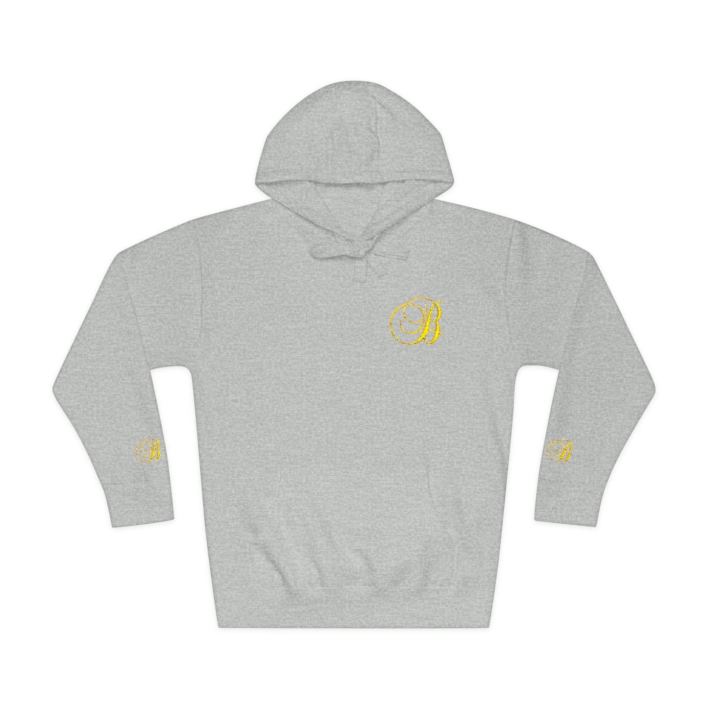 Coral Gold Floral Initial Hoodie — Monogram 'B' Casual Pullover