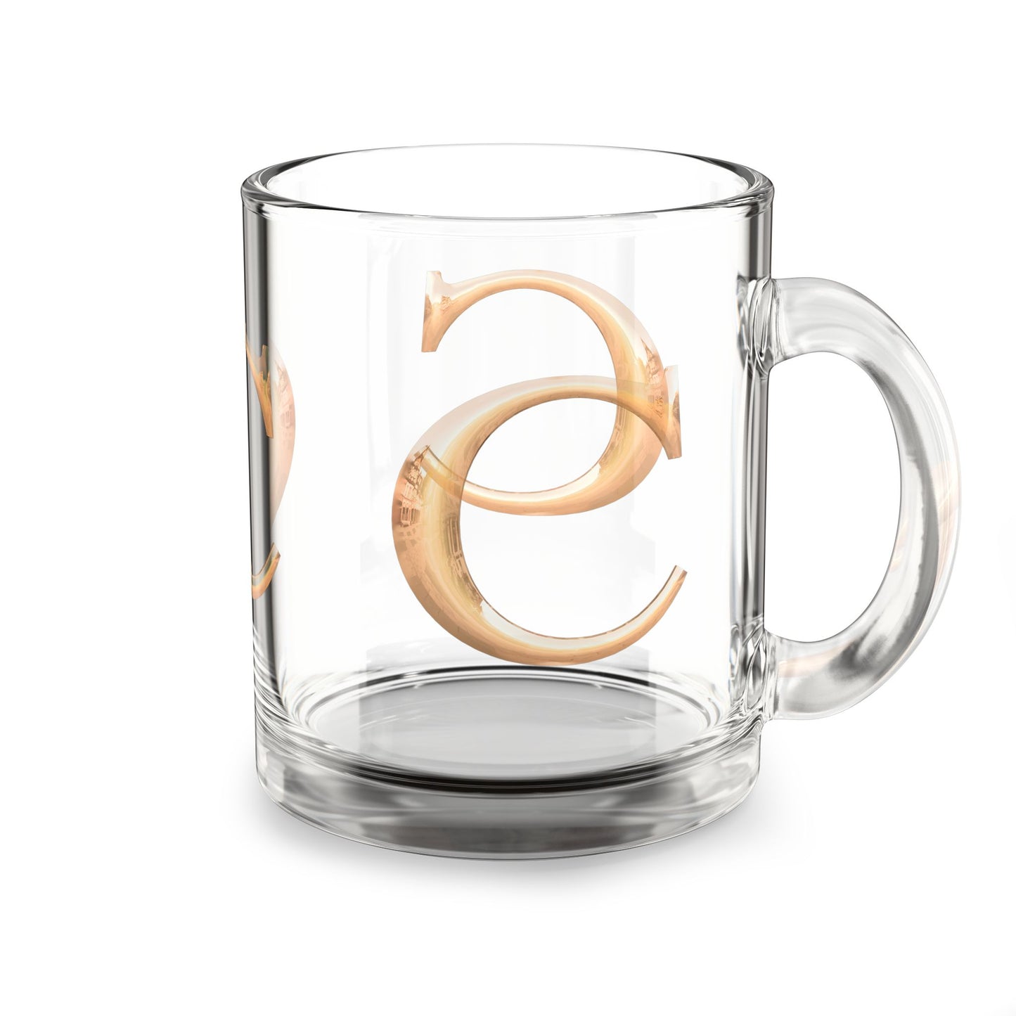Personalized Glass Mug | Custom Initial Coffee Mug Letter C