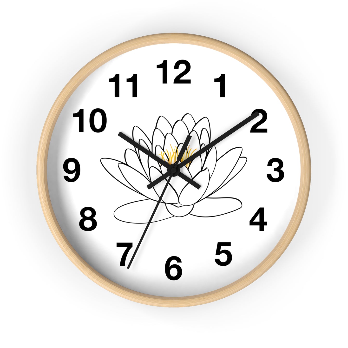Lotus Flower Wall Clock, Boho Home Decor, Meditation Gift, Office Timepiece, Unique Wall Art, Zen Decor