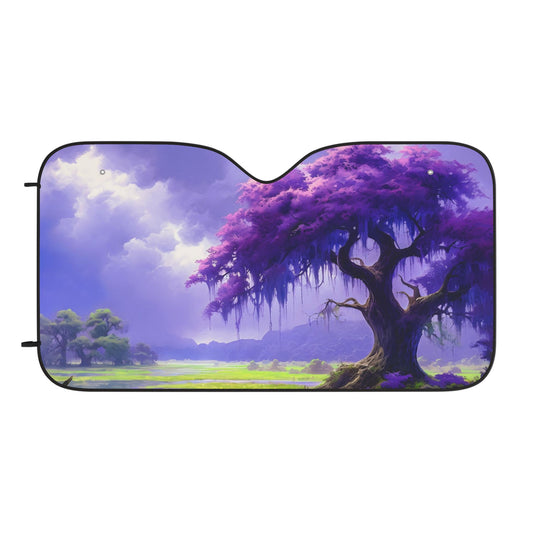 Car Sun Shade - Purple Fantasy Tree Windshield Cover