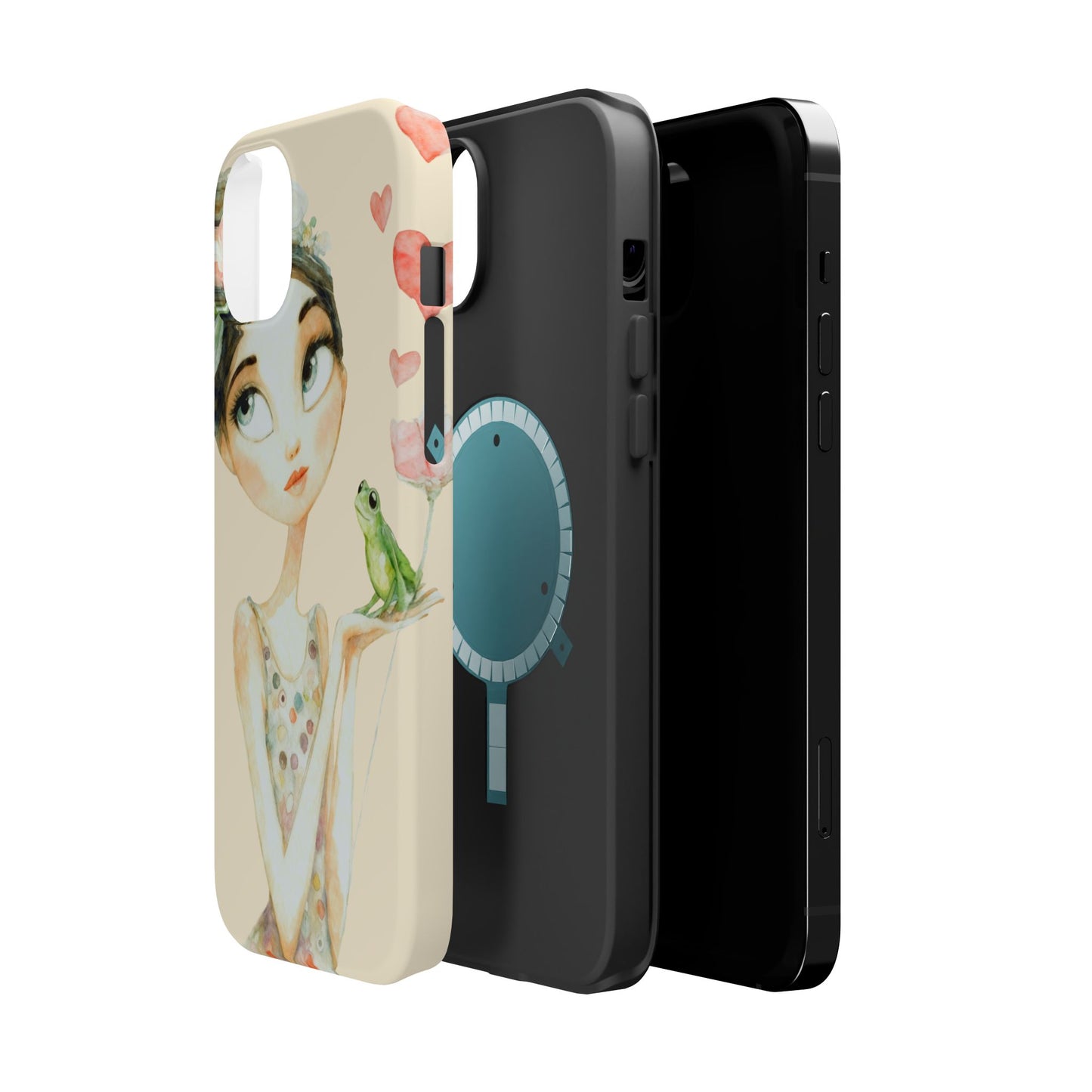Whimsical Girl with Frog Magnetic Impact Phone Case