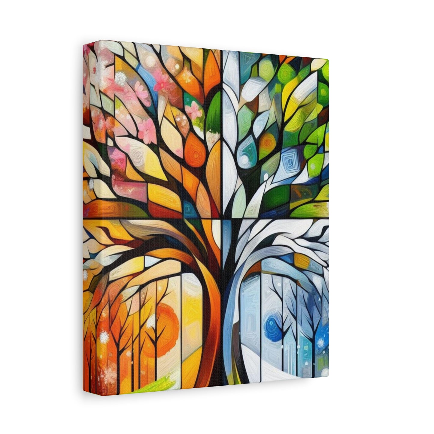 Seasons Tree Matte Canvas Wall Art — Stretched 1.25"