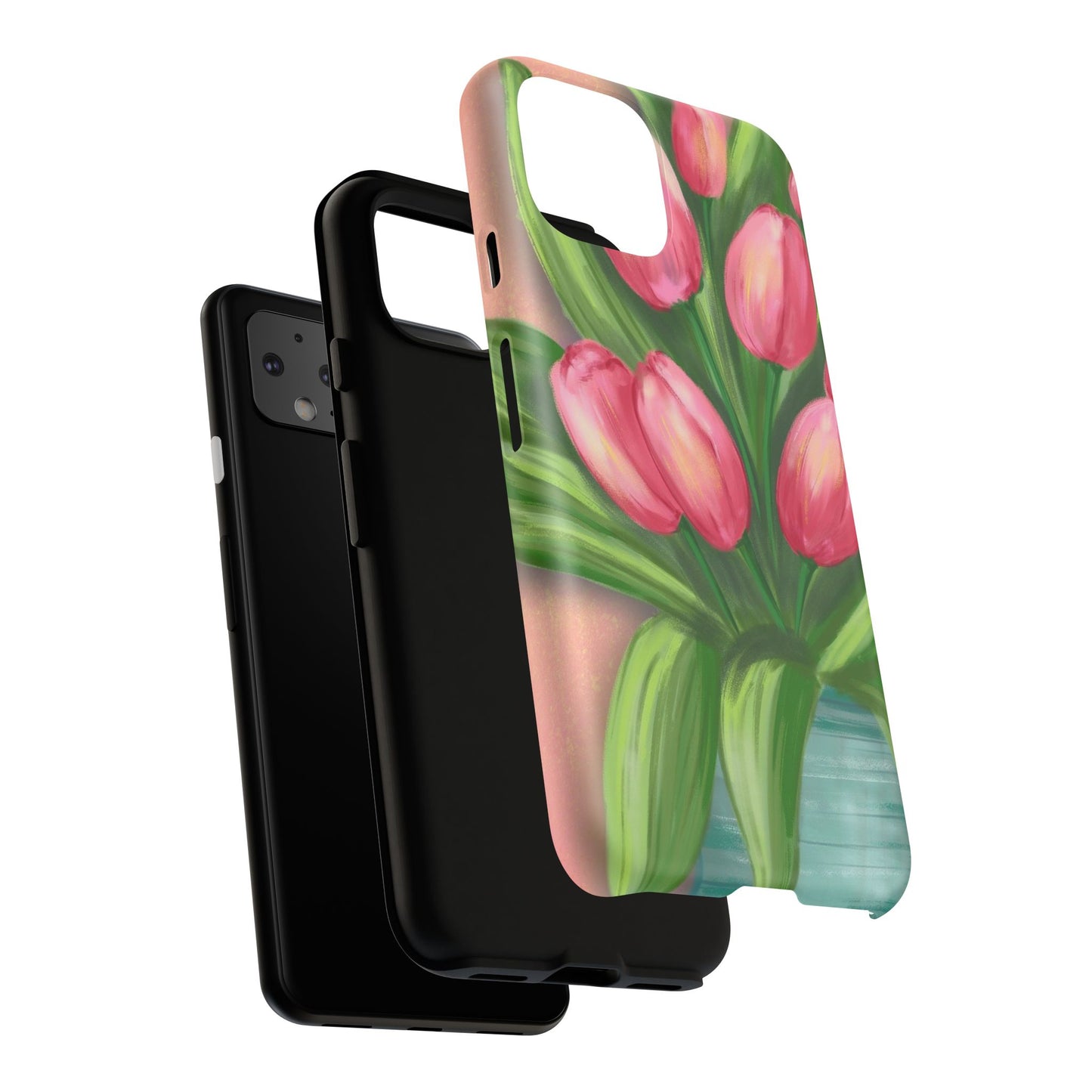 Floral Phone Case with Vibrant Tulips - Tough Cases for Garden Lovers, Spring Gifts, Nature Enthusiasts, Unique Gadget Accessories, [...]