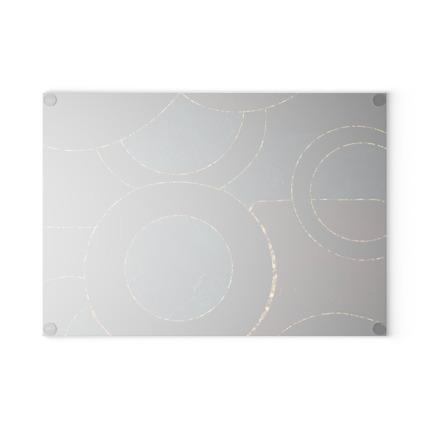 Geometric Circles Glass Cutting Board — Modern Teal & Burgundy Kitchen Decor