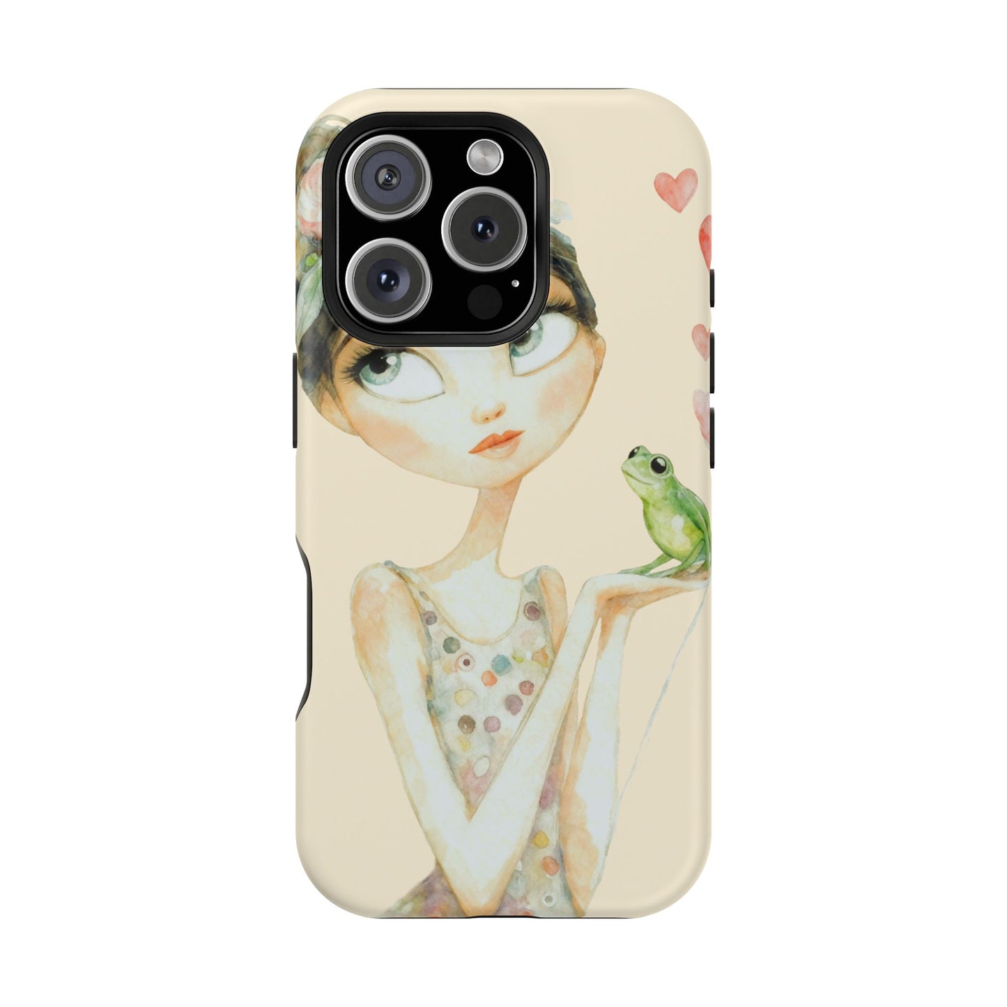 Whimsical Girl with Frog Magnetic Impact Phone Case