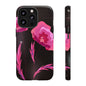 Floral iPhone Case | Tough Cases with Pink Poppy Design, Elegant Flower Phone Cover, Gift for Her, Spring Accessories, Chic Tech