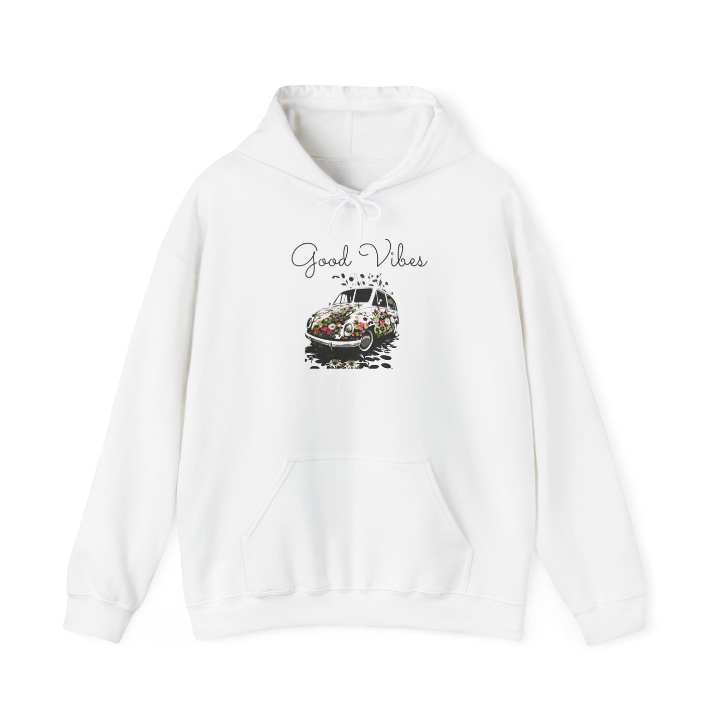 Good Vibes Hooded Sweatshirt - Unisex Heavy Blend, Cozy Gift for Friends, Casual Wear, Summer Outings, Beach Days, Chill Vibes