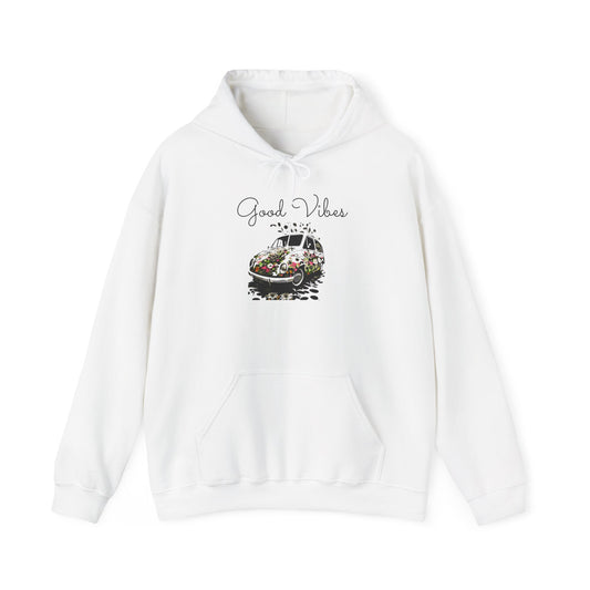 Good Vibes Hooded Sweatshirt - Unisex Heavy Blend, Cozy Gift for Friends, Casual Wear, Summer Outings, Beach Days, Chill Vibes
