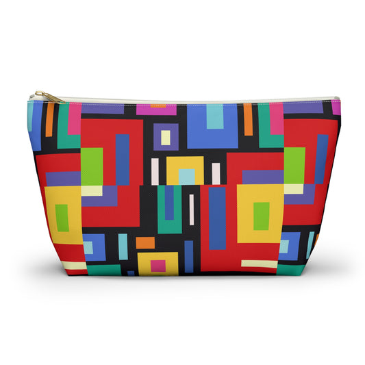 Colorful Geometric Accessory Pouch, Makeup Bag, Travel Organizer, Gift for Her, Fun Storage Solution