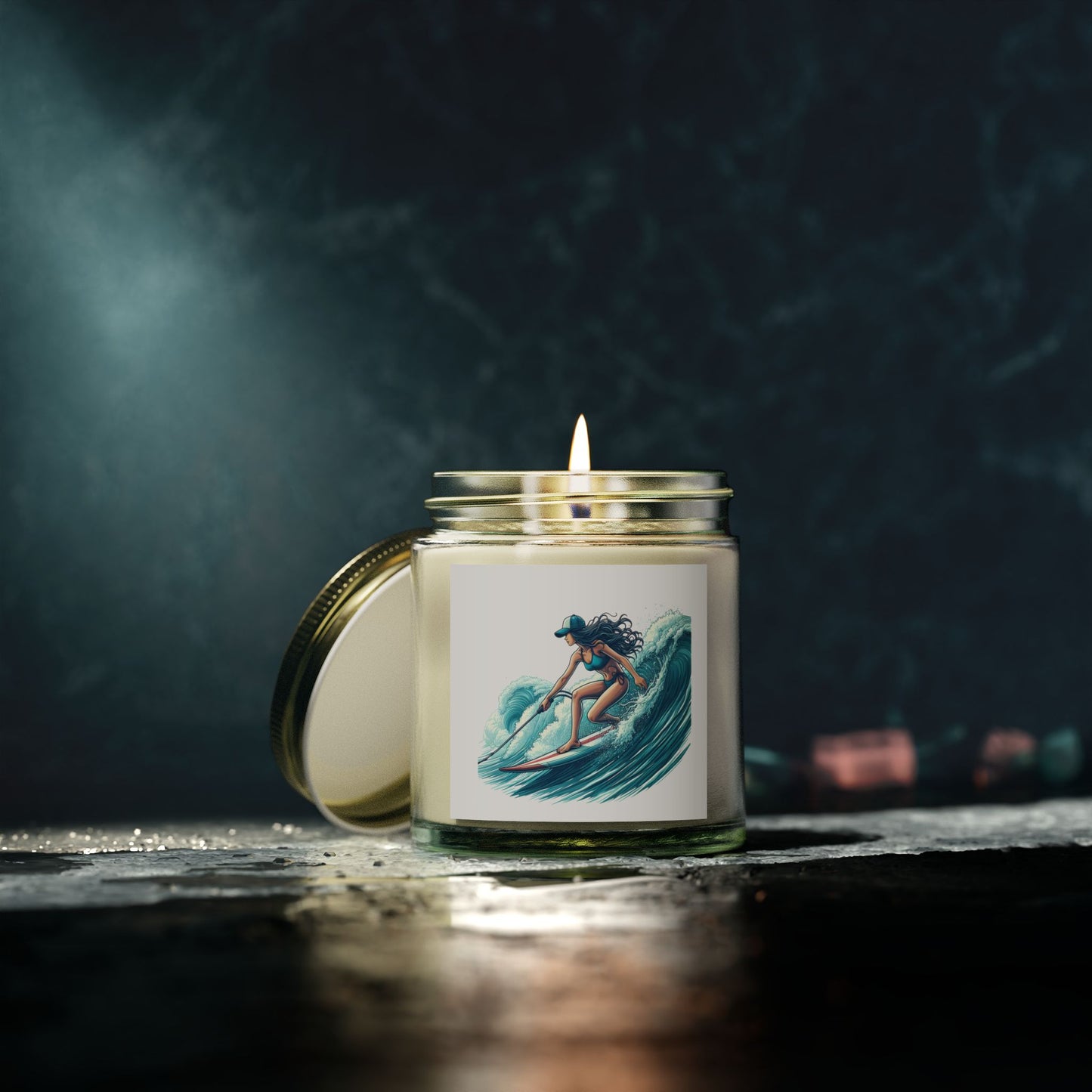 Scented Candles, Coconut Apricot Wax (4oz, 9oz) - Surfer