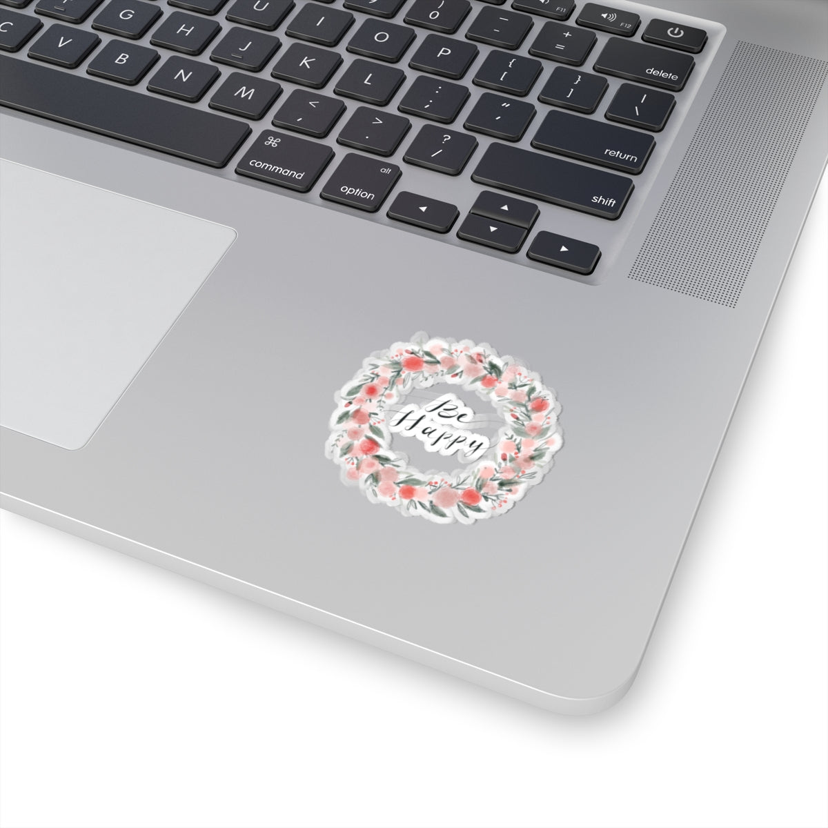 Floral 'Be Happy' Kiss-Cut Stickers | Motivational Decals for Laptops, Journals, Water Bottles, Planners, Gifts