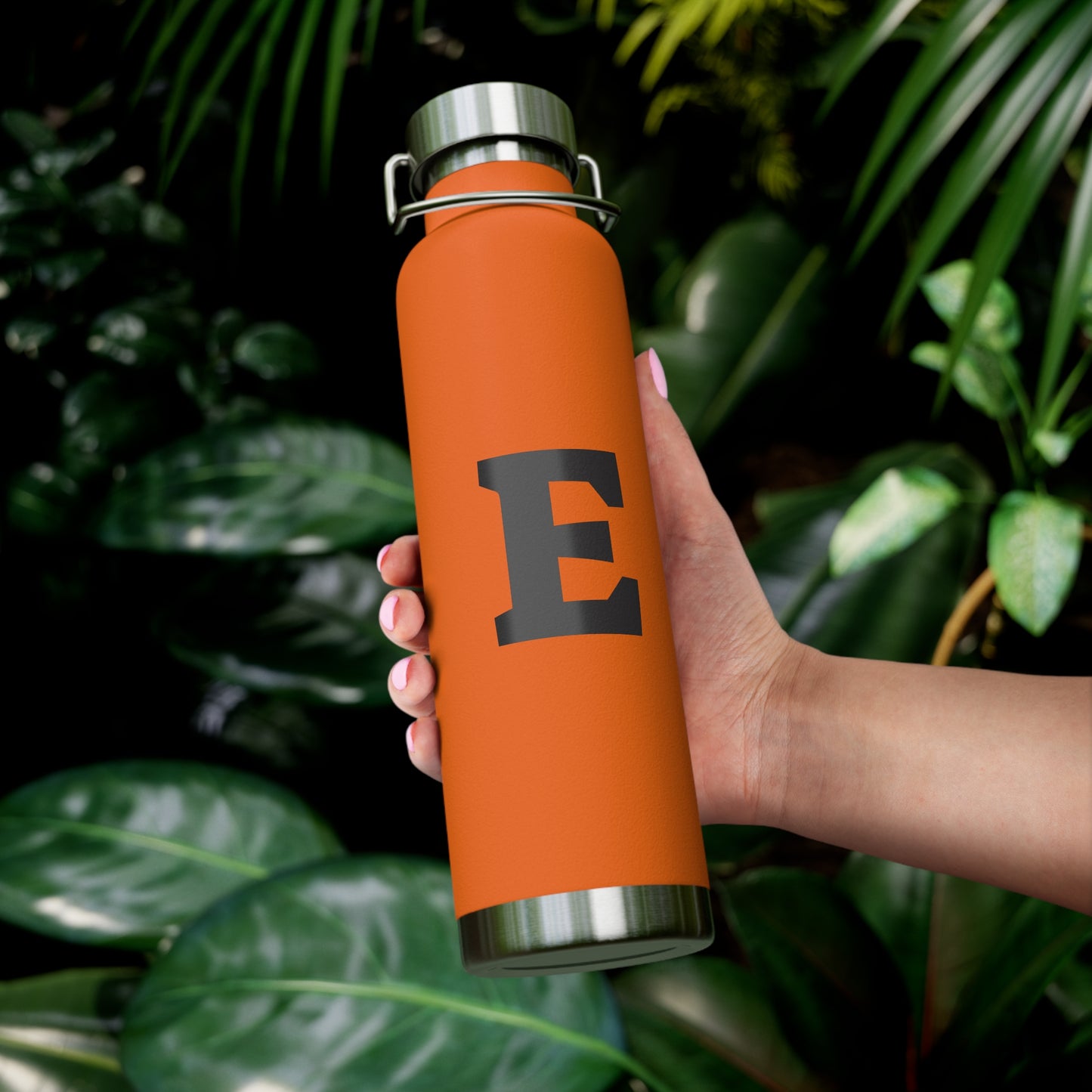 Personalized Copper Insulated Water Bottle, 22oz - "E" Custom Monogram