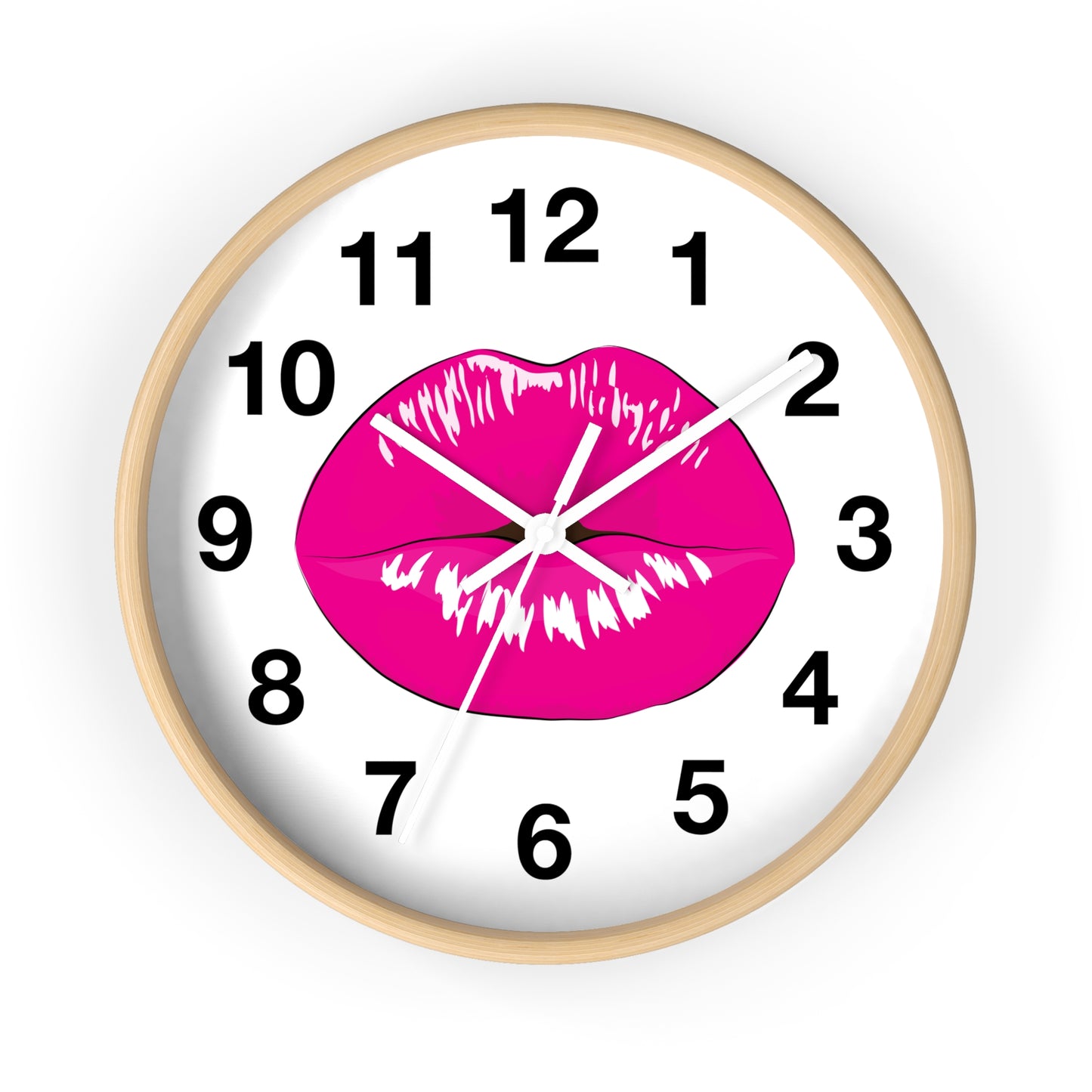 Hot Pink Kiss Wall Clock | Lip Print Clock