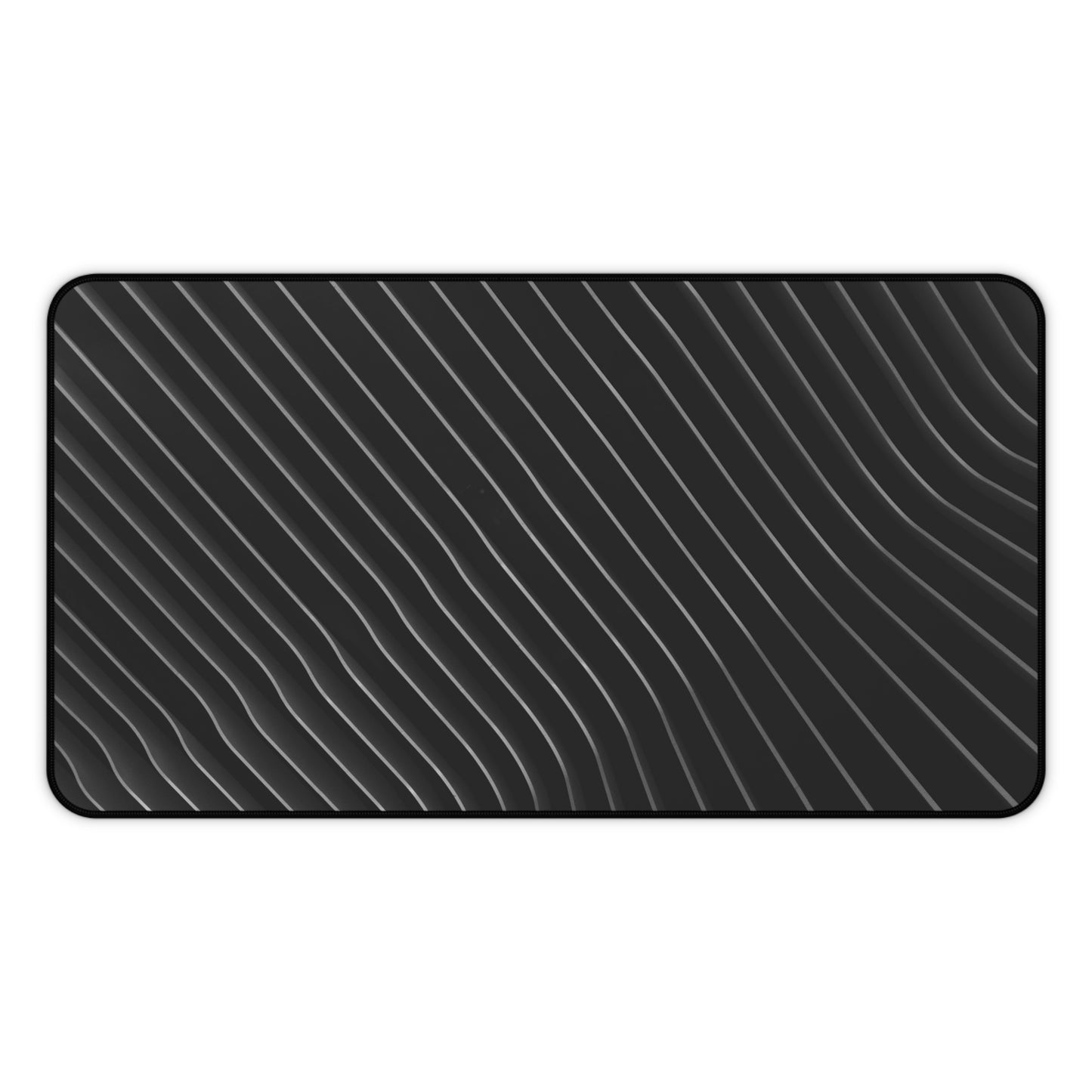 Minimal Black Wave Desk Mat — Modern Gaming & Office Mouse Pad