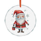 Heart Crystal Ornament — Cute Santa Claus Holiday Glass Decoration