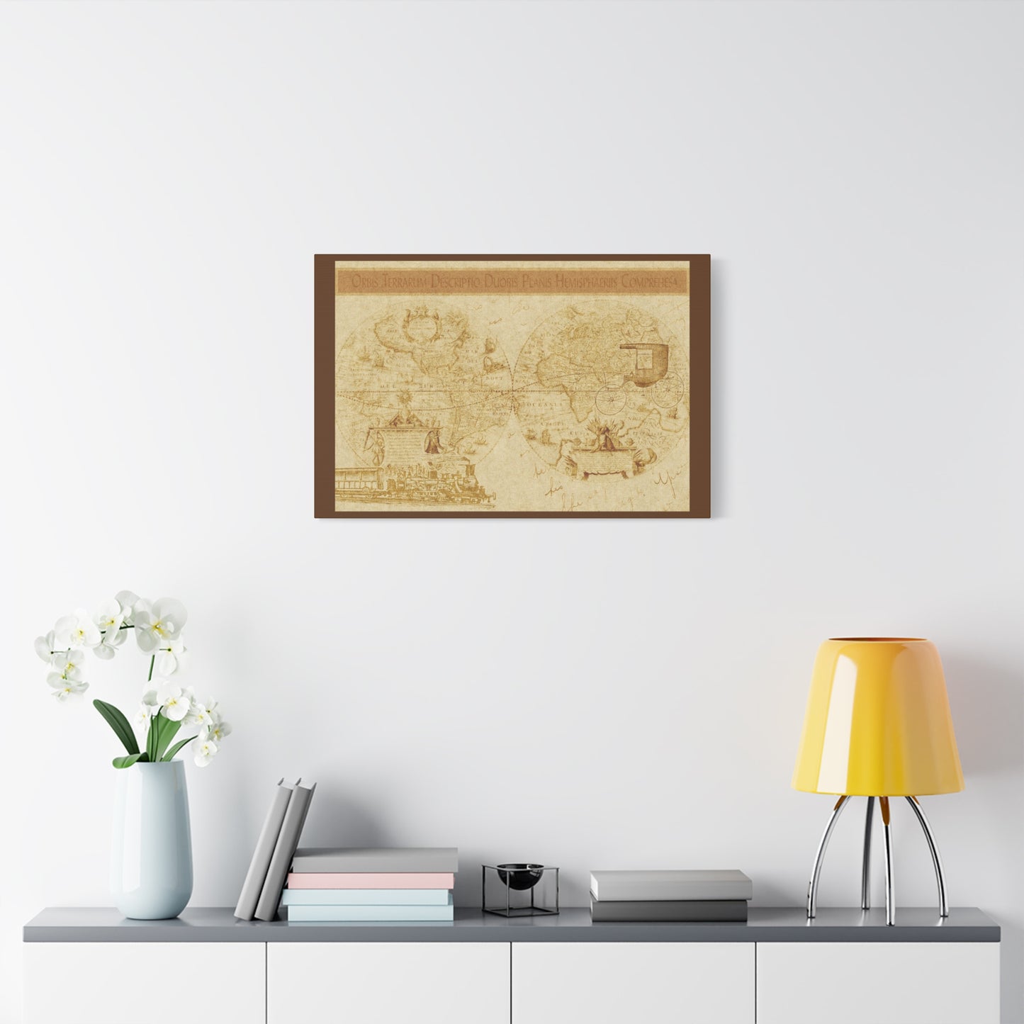 Vintage World Map Canvas Print — Matte Stretched Wall Art