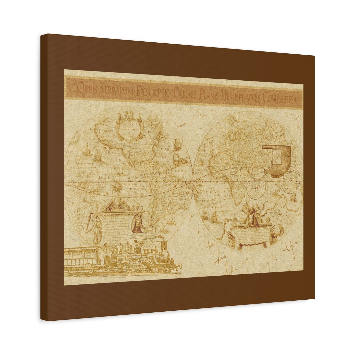 Vintage World Map Canvas Print — Matte Stretched Wall Art
