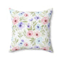 Spun Polyester Square Pillow - Flowers