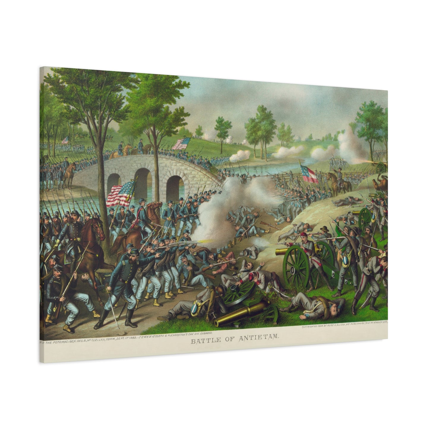 Antietam Battle Canvas Print — Civil War Historical Wall Art (Matte Stretched)