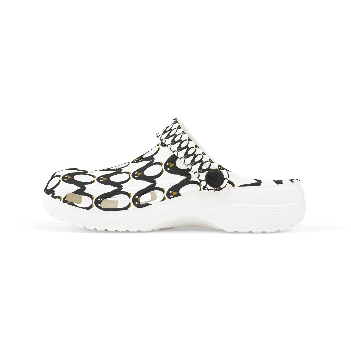 Kids Penguin Print EVA Foam Clogs — Cute Black & White Slip-On Sandals