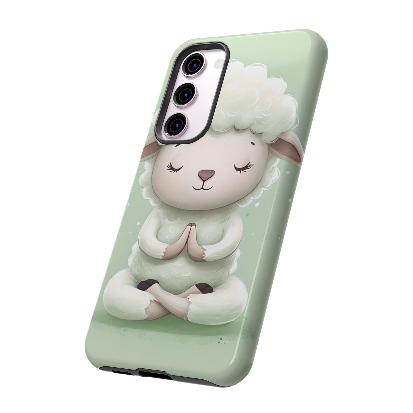 Meditating Lamb Phone Case — Cute Pastel Protective iPhone Cover