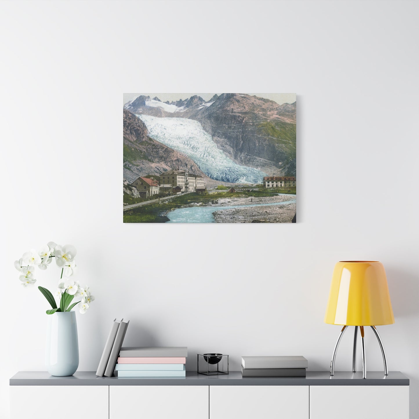 Glacier Village Matte Canvas Print