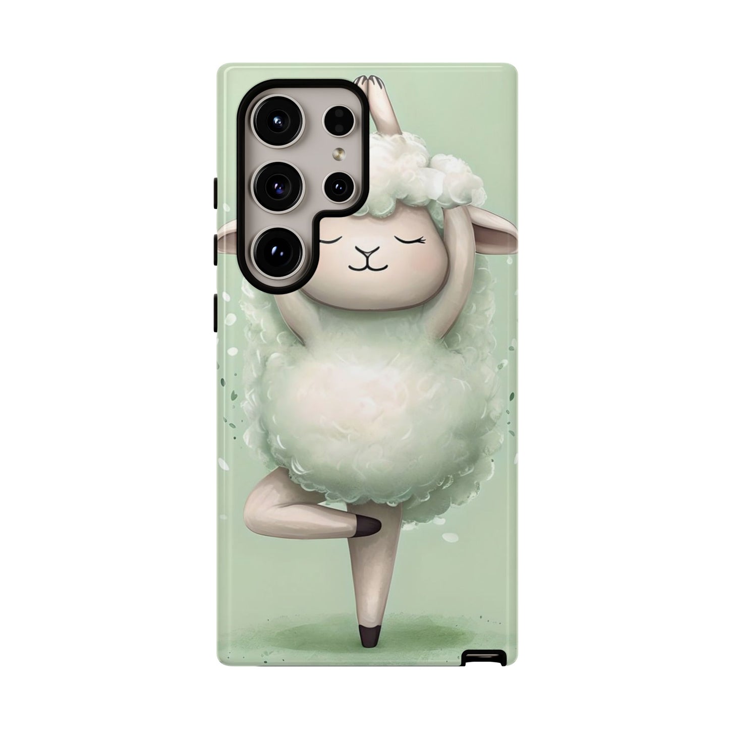 Cute Yoga Sheep Phone Case — Pastel Lamb Ballerina Protective Cover