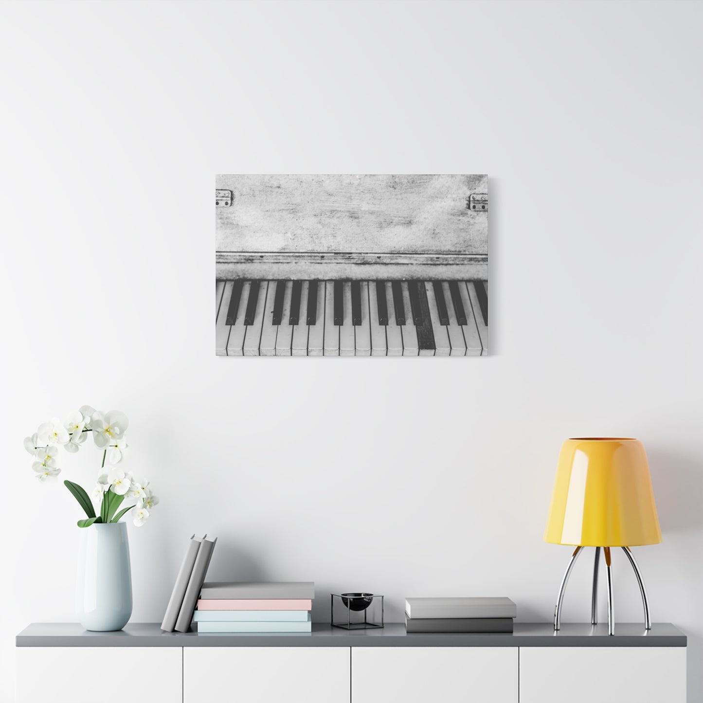 Vintage Piano Keys Matte Canvas Print