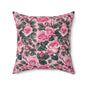 Floral Decorative Pillow, Cozy Home Accent, Pink Rose Cushion, Gift for Her, Living Room Decor, Spring Home Decor