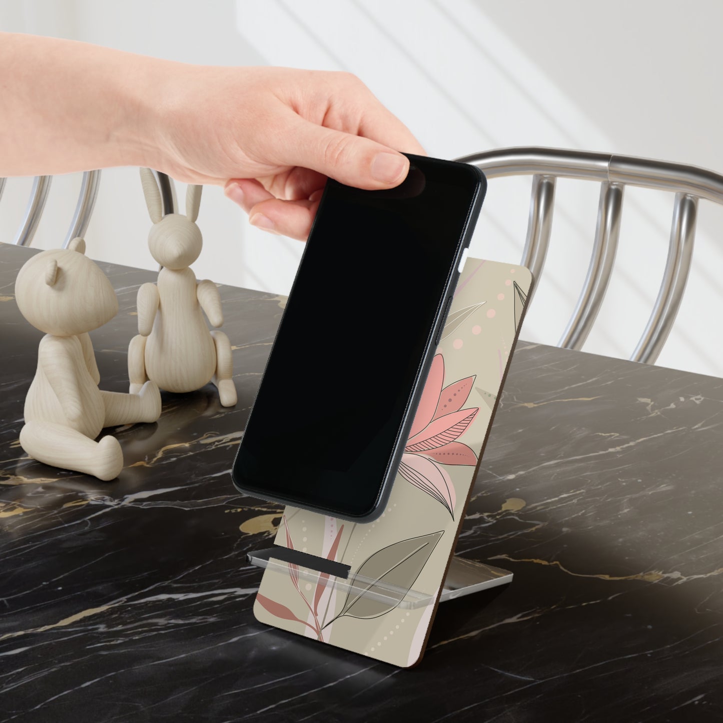 Stylish Mobile Phone Stand, Floral Phone Holder, Desk Decor, Gift for Her, Home Office Accessory, Mother's Day Gift