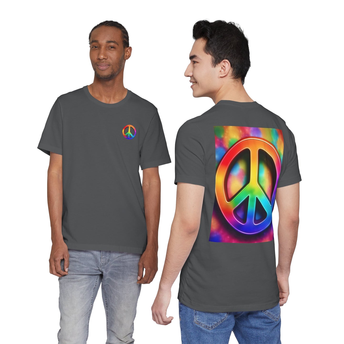 Peace Sign Tie-Dye Tee — Rainbow Hippie Peace Symbol T-Shirt