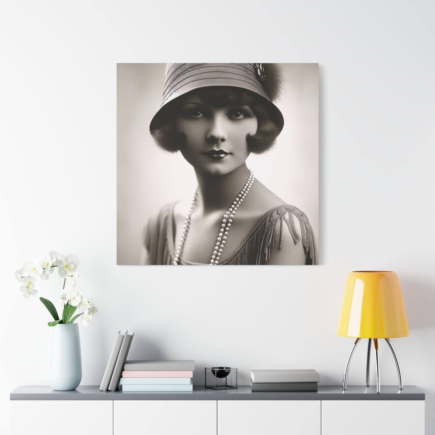 Vintage 1920s Flapper Portrait Canvas