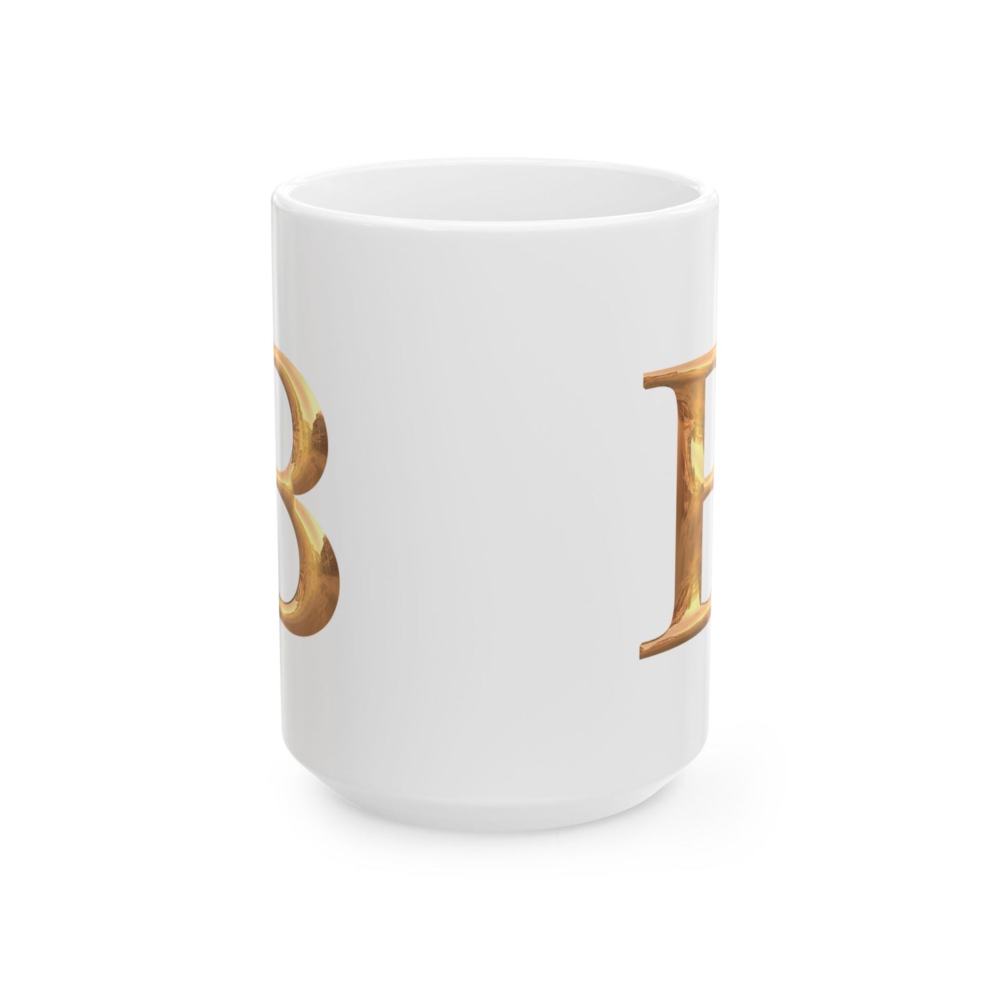 Elegant Gold Letter Mug | Personalized Coffee Cup, Letter B