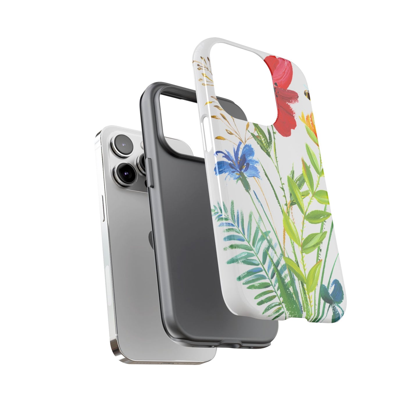 Floral Watercolor Tough Phone Case — Wildflower Bouquet Protective Cover