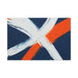 Abstract Navy & Orange Brushstroke Canvas