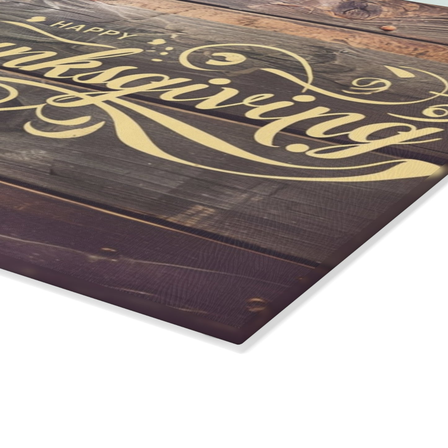 Thanksgiving Glass Cutting Board — Autumn Pumpkins & 'Happy Thanksgiving' Decorative Chopping Board