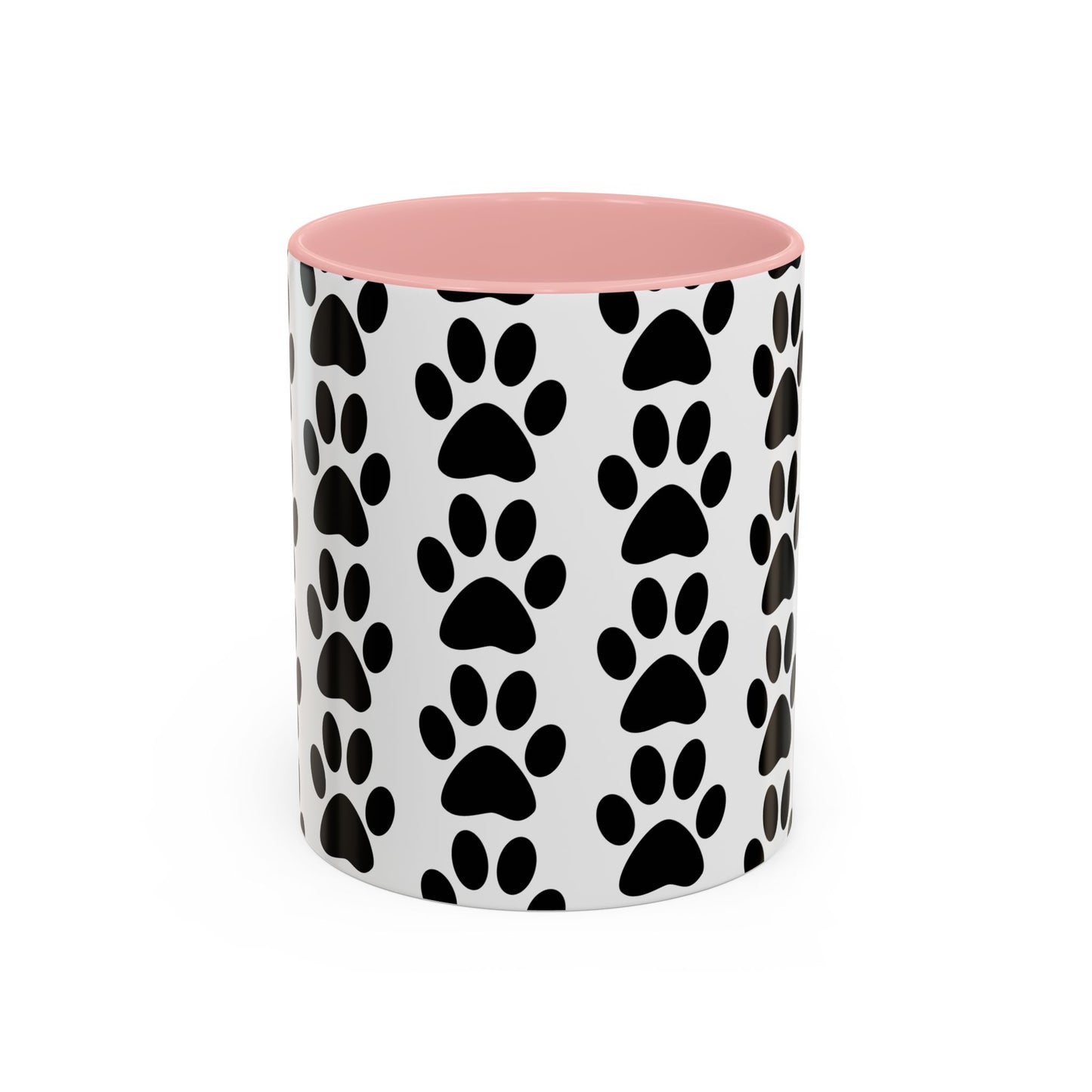 Paw Print Accent Coffee Mug - Dog Lover Gift, Black and White Pet Mug, Cute Animal Decor, Personalized Pet Owner Present, Coffee Tea Cup