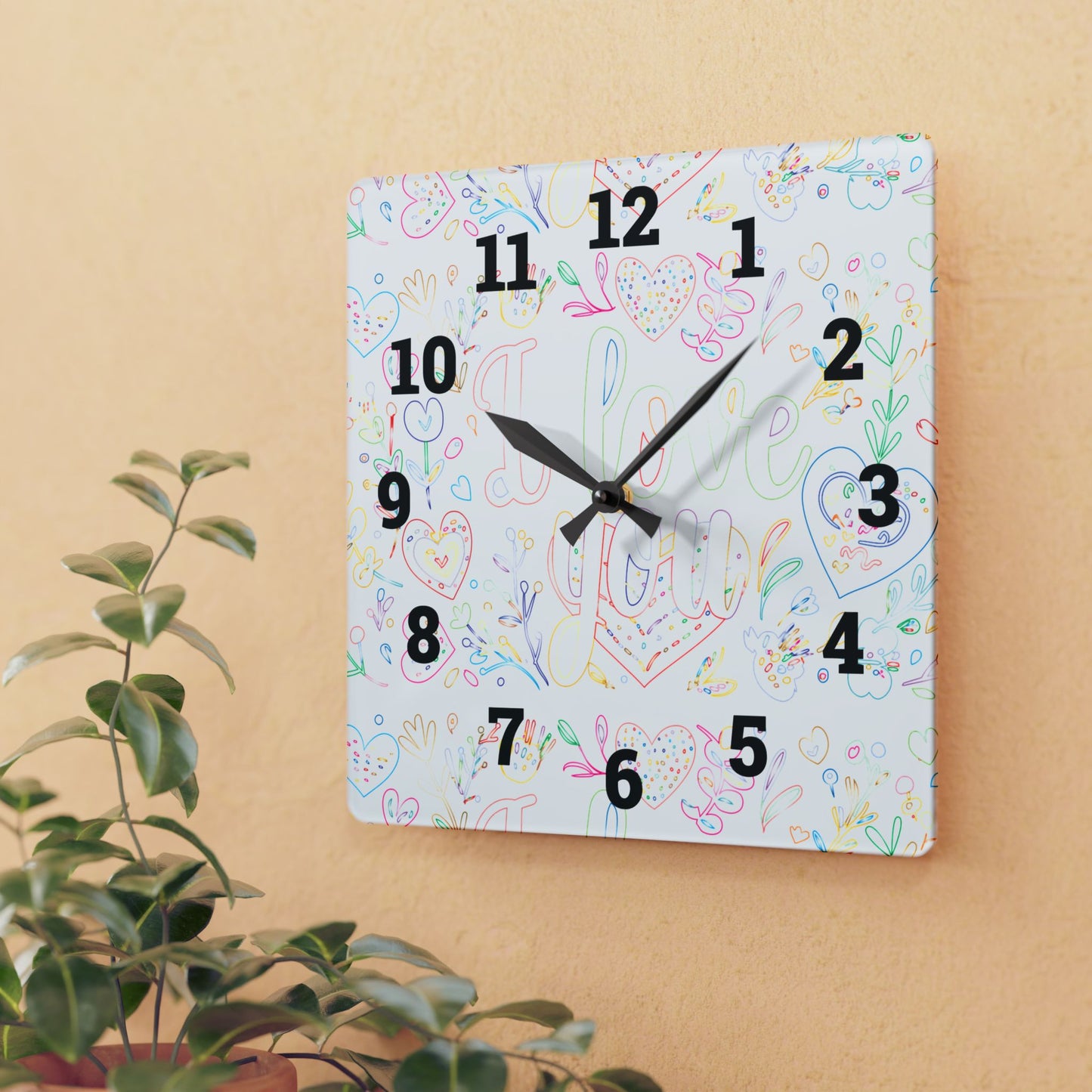 Whimsical Acrylic Wall Clock