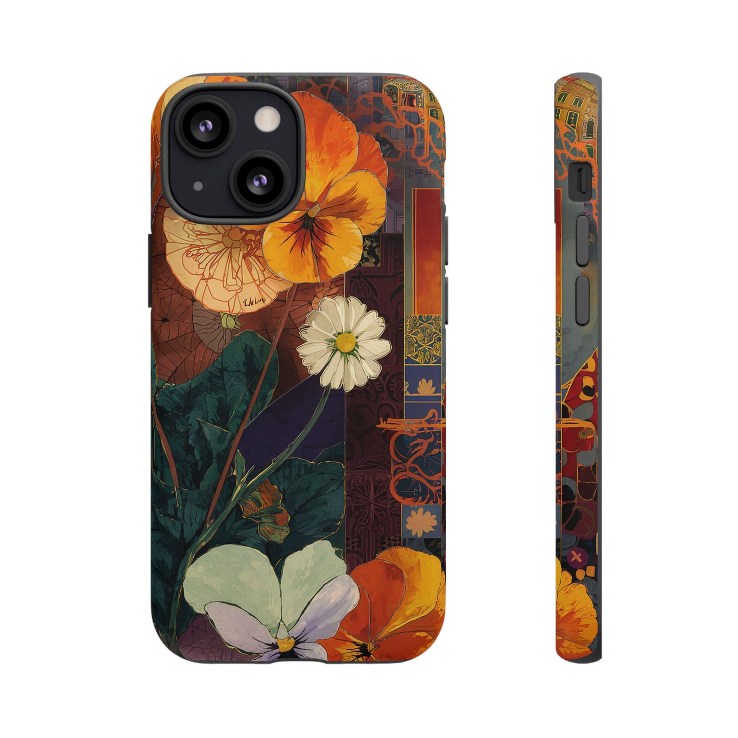 Floral Pansy Tough Phone Case — Vintage Botanical Protection