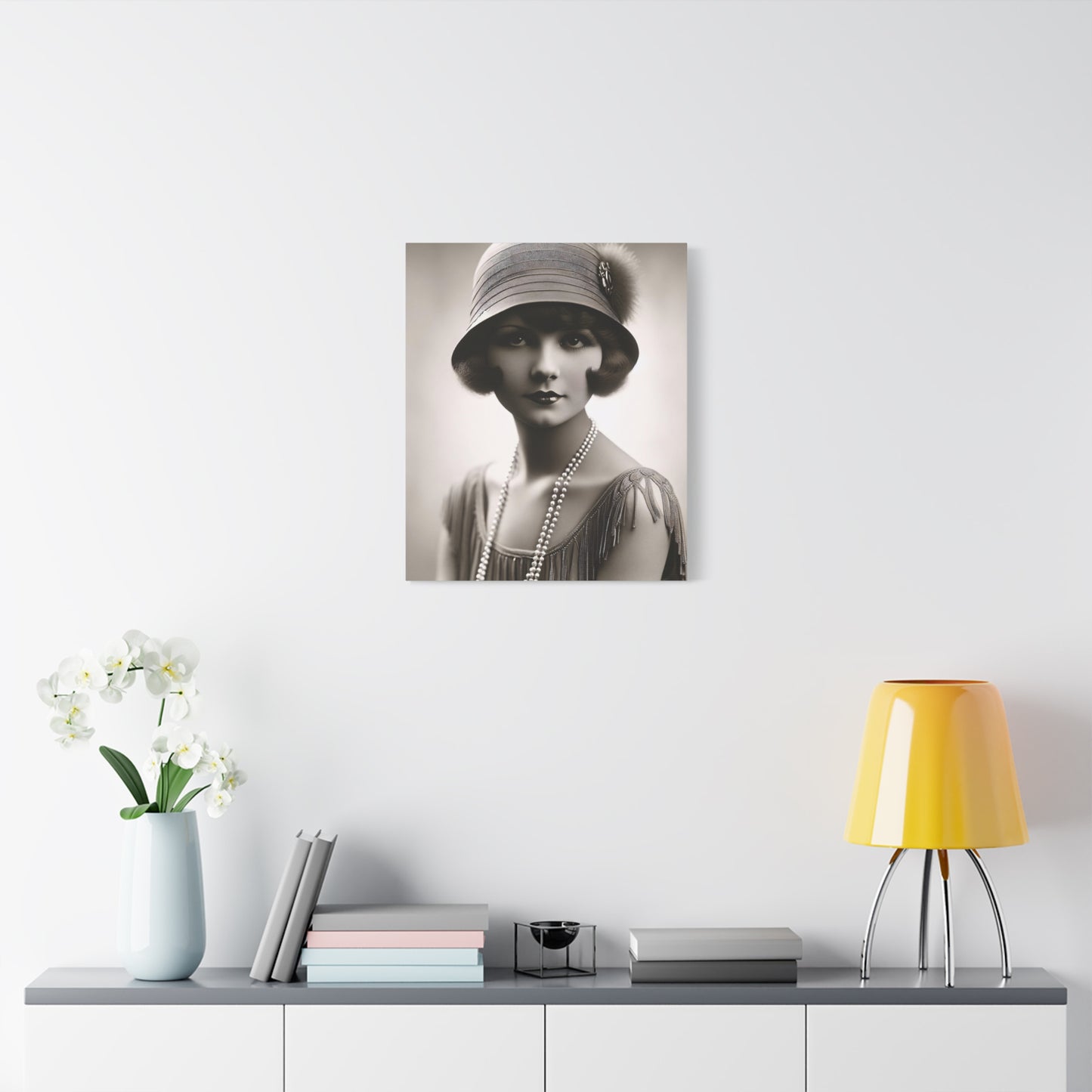 Vintage 1920s Flapper Portrait Canvas