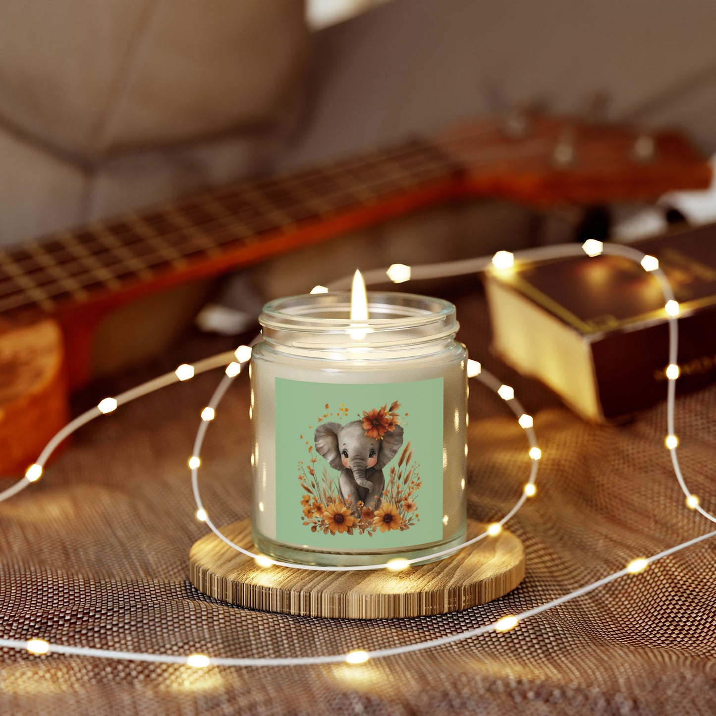 Elephant Floral Scented Candle - Perfect for Home Decor, Gifts, Relaxation, Birthdays, Baby Showers, Nature Lovers