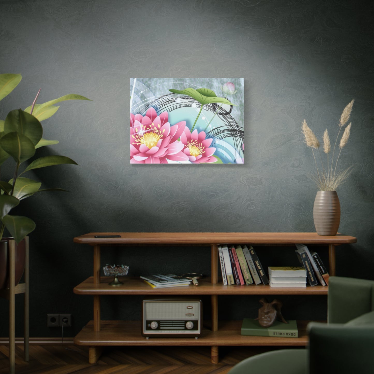 Lotus Blossom Matte Canvas Wall Art — Stretched 1.25" Decorative Print