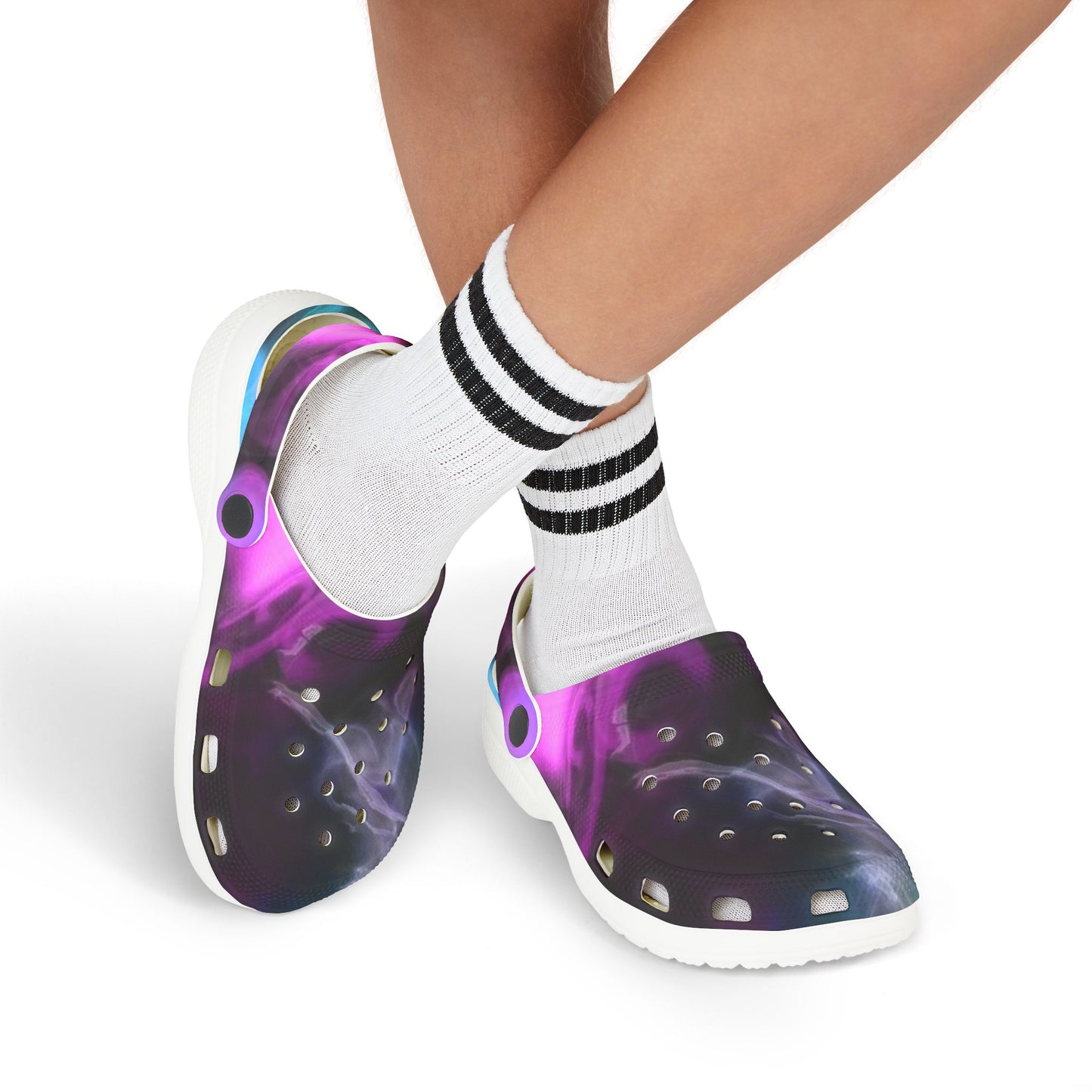 Kids Galaxy Foam Clogs — Purple Nebula EVA Slip-On Sandals