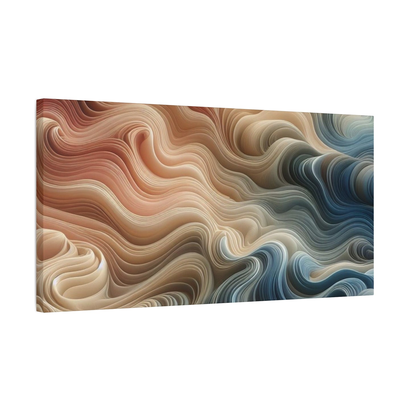 Abstract Swirl Matte Canvas Wall Art — Fluid Earth Tones, Stretched 1.25"