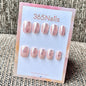 365nails: "Pink Chrome Mirror Nude" – Metallic Mirror Handmade Medium Square Nails