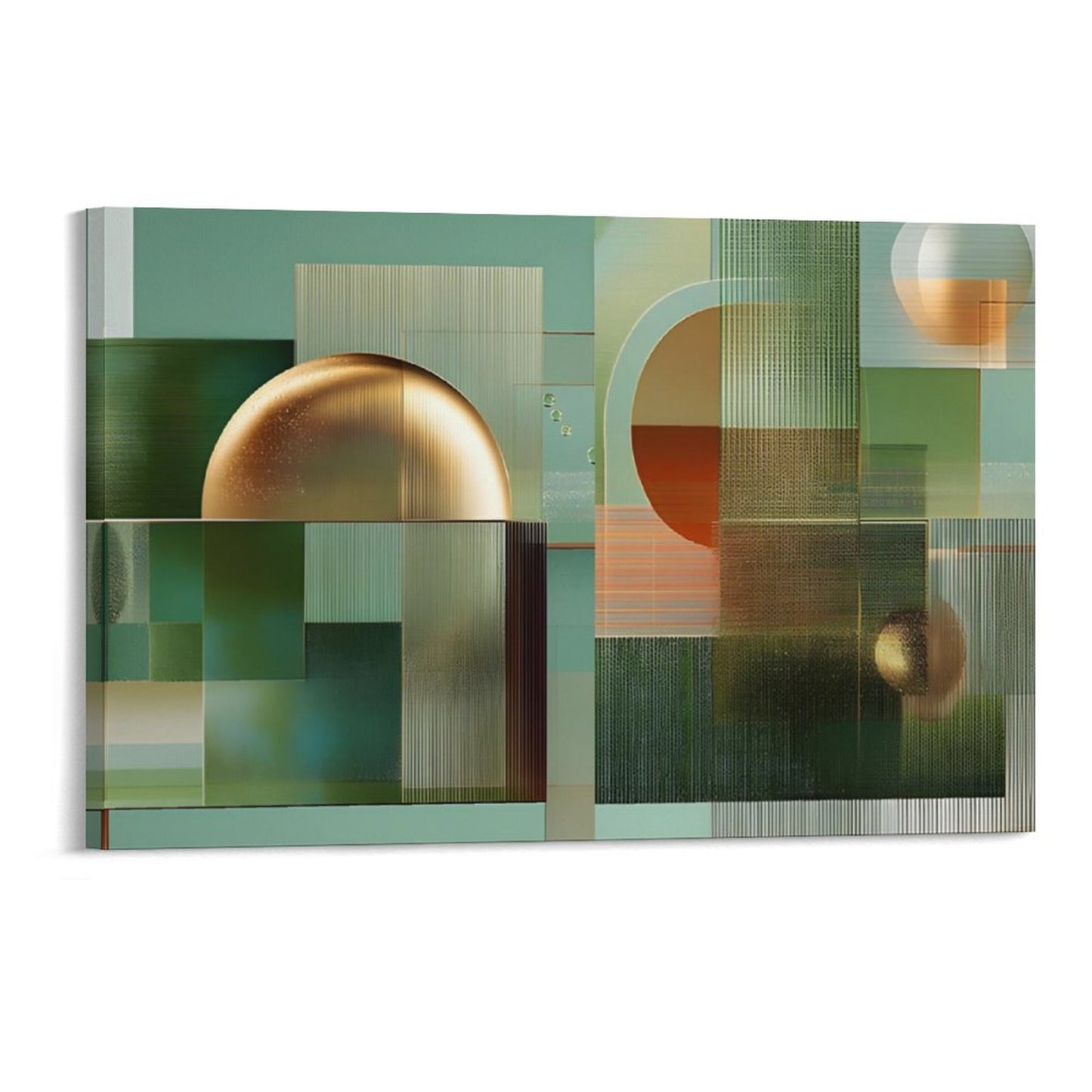 Vintage Framed Canvas Wall Art Print–Large Wood Frame for Living Room