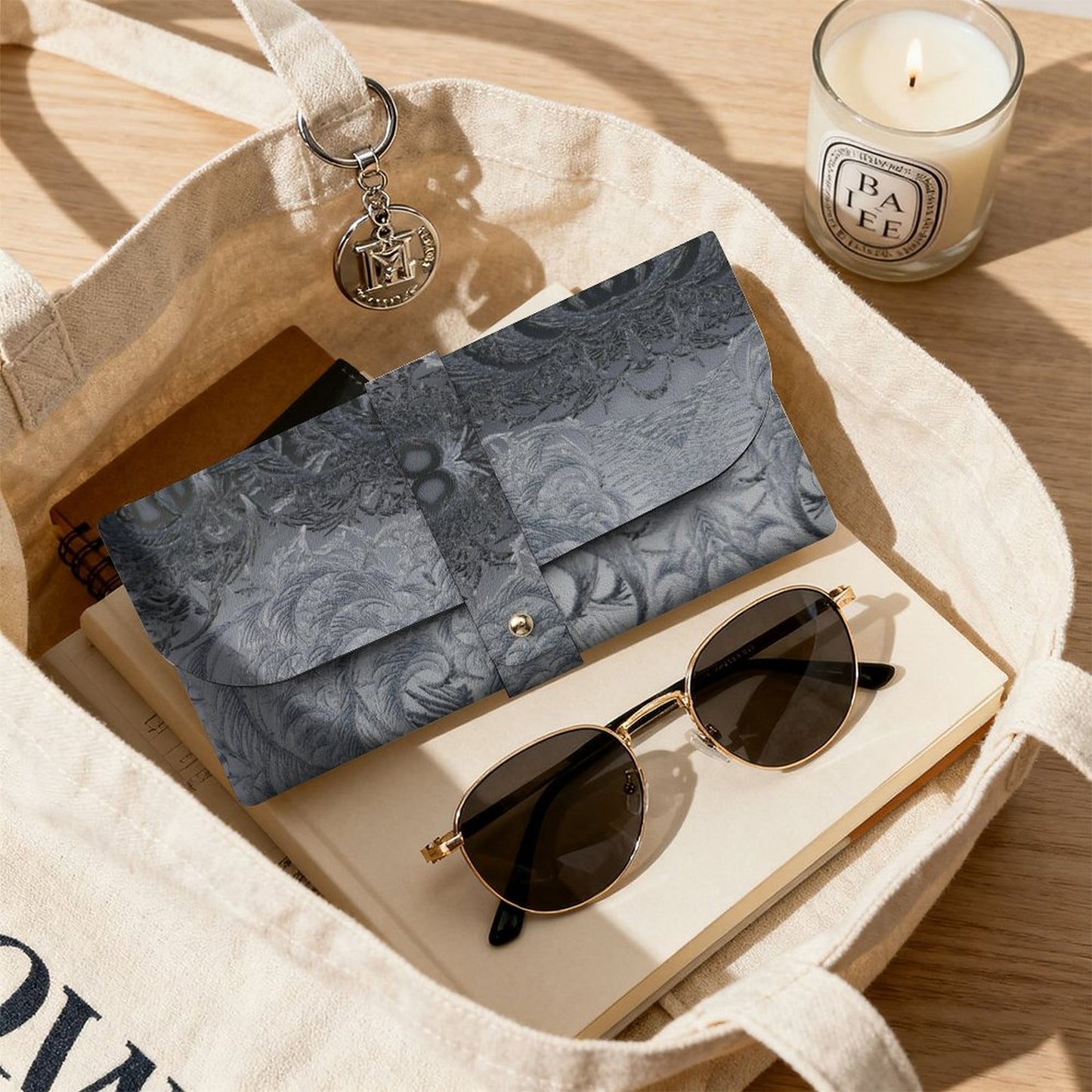 Leather Eyeglass Case Gray