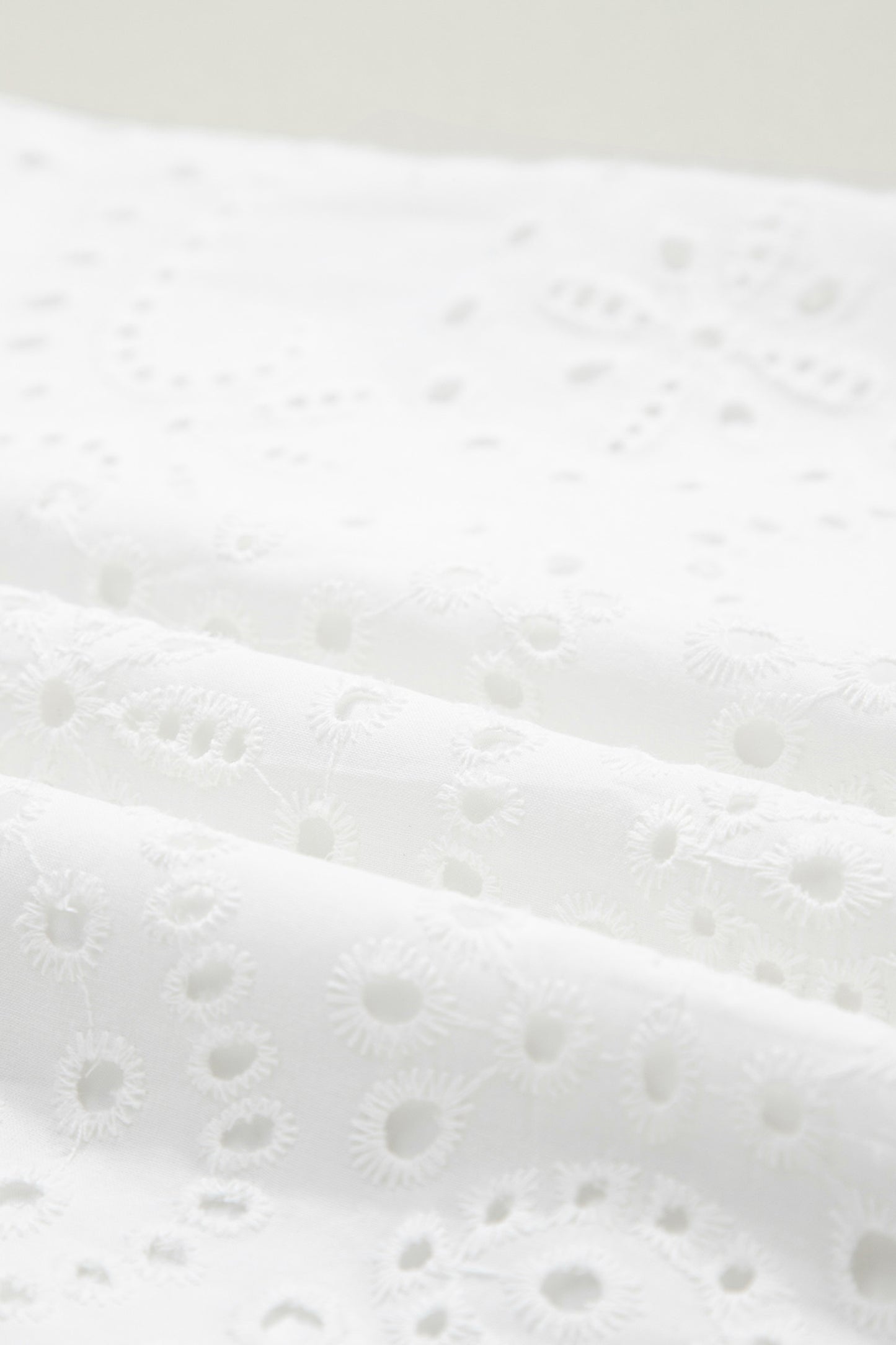 White Solid Color Eyelet Embroidered T Shirt Mini Dress