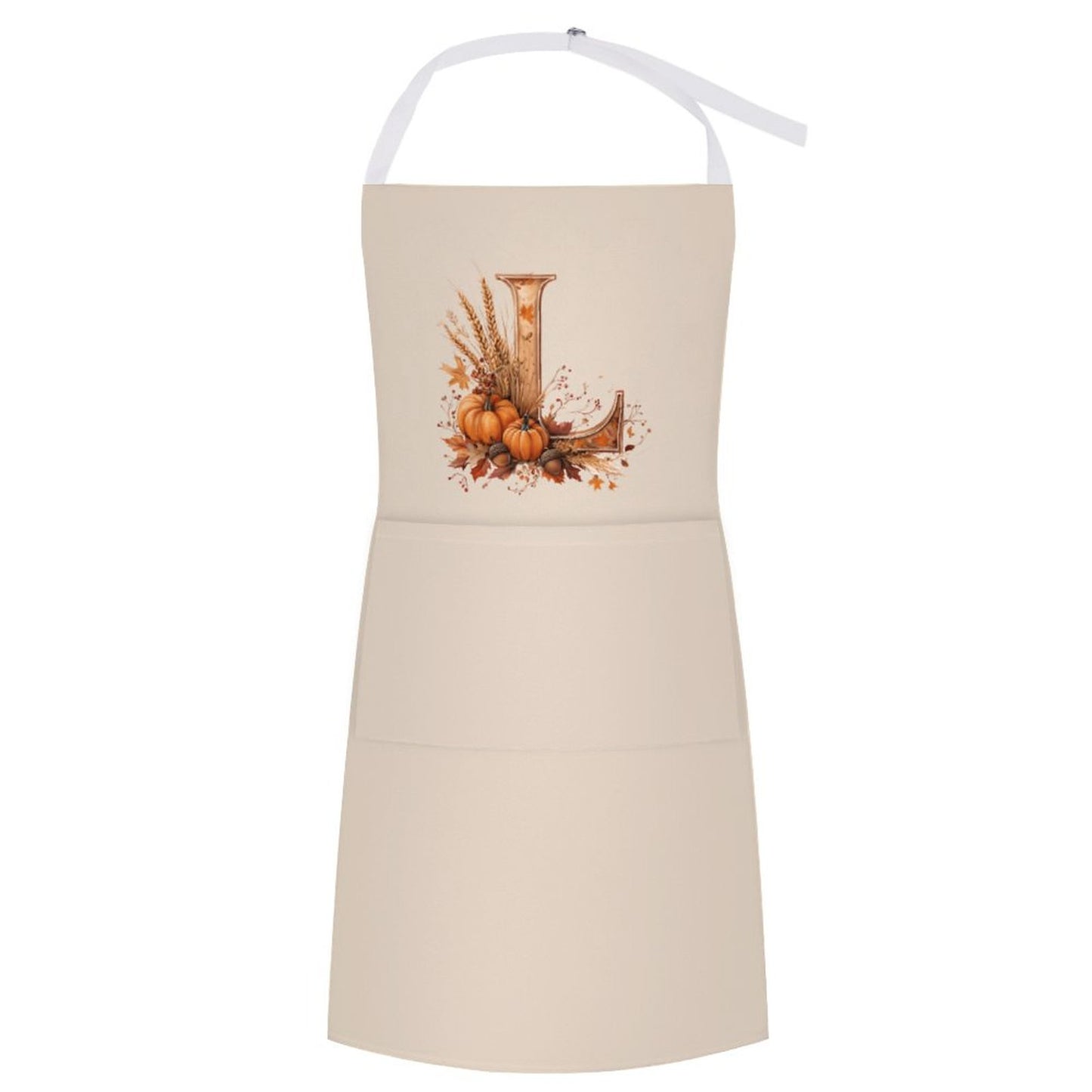 Adult Apron with Pocket - Thanksgiving Apron - Letter L