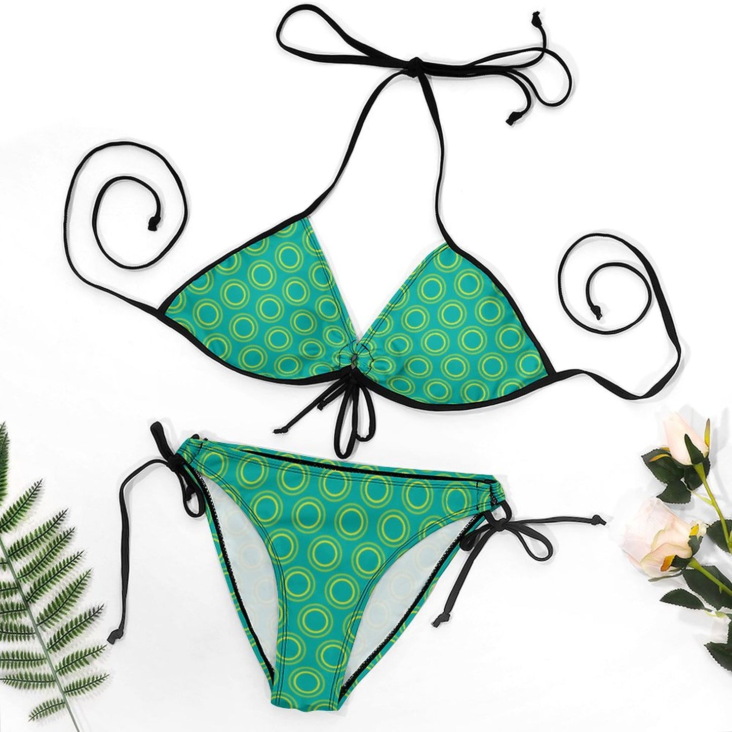 Halter Tie Front Bikini Set